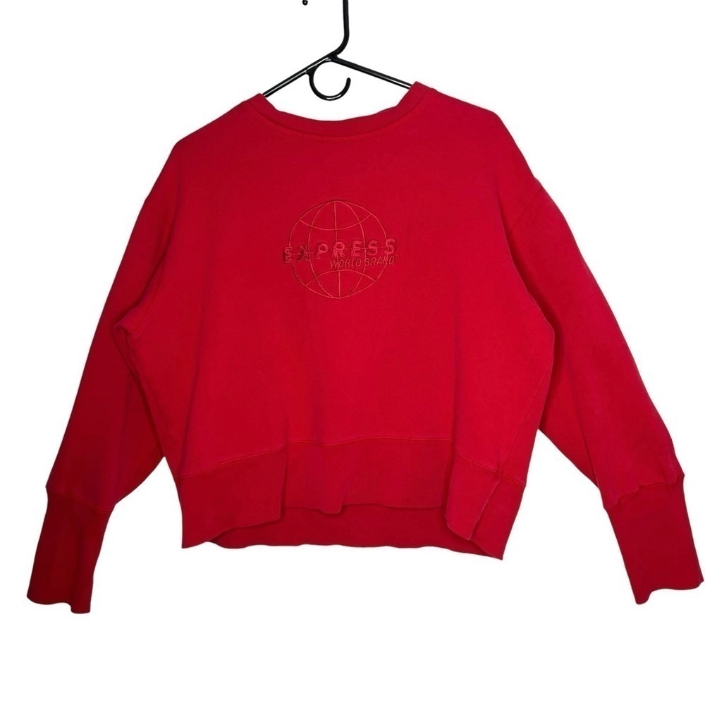 90s Express Physical Fashion World Brand Vintage Red Crewneck
